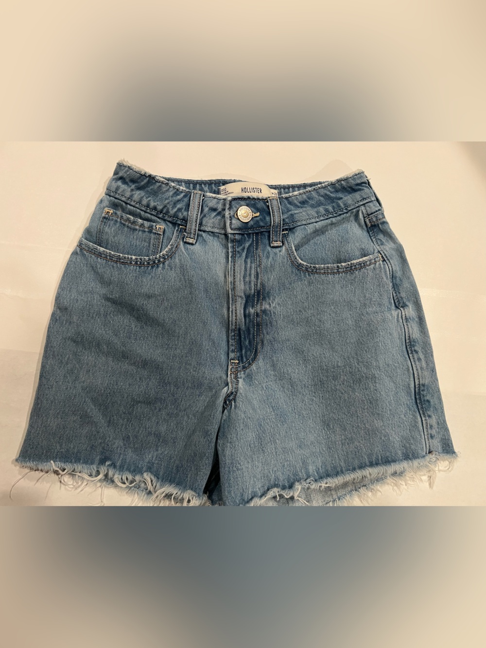 Hollister Women's Medium Blue Frayed Hem Denim Shorts